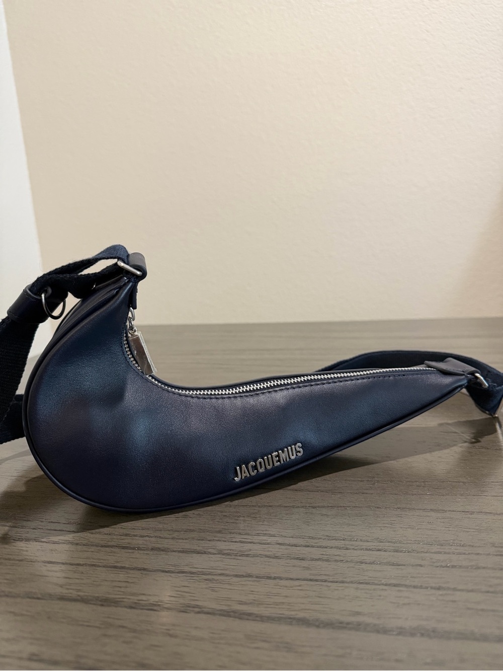 JACQUEMUS x NIKE “CHECK” Navy Crescent Crossbody Bag